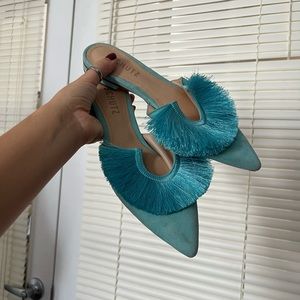 Schutz turquoise flats
